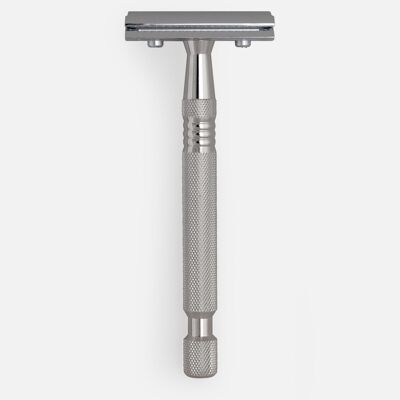 Maquinilla de afeitar G&F Timor® 1920 con mango moleteado de acero inoxidable 100 mm