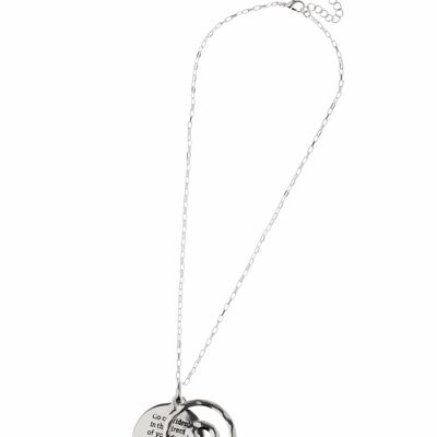 Dream Voyage Silver Necklace, 'Go Confidently - Thoreau