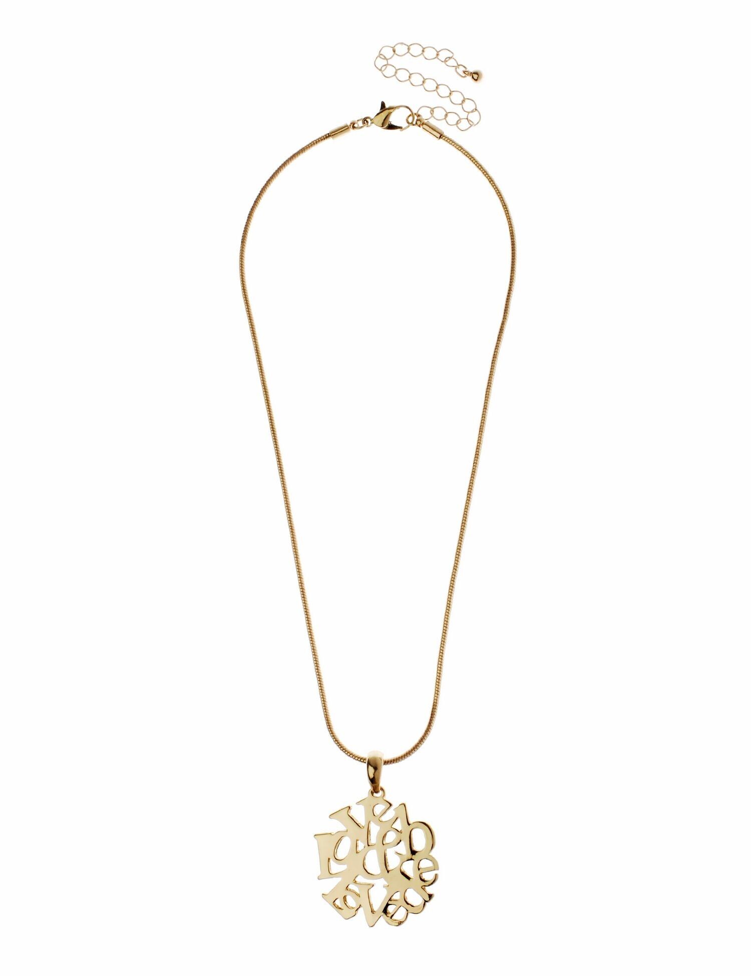 Collana "Live Laugh Love" con catena a serpente in oro Harmony dorata