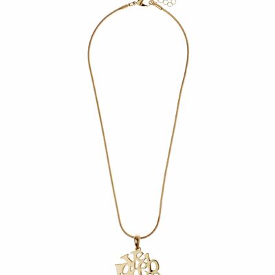 Collier chaîne serpent dorée Gilded Harmony 'Live Laugh Love'