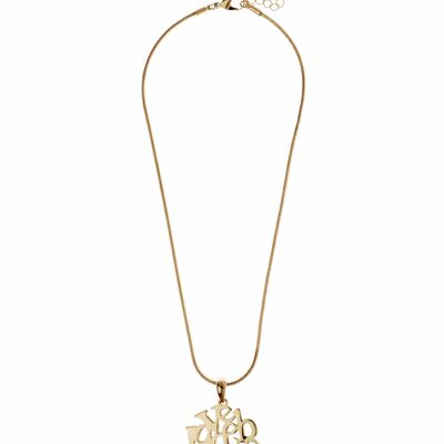Gilded Harmony Gold Snake Chain 'Live Laugh Love' Necklace