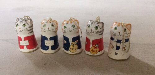 Merryfield Pottery - 5 Christmas Cat Decorations (a)