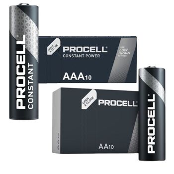 PROCELL : Pack de 10 Piles Alcalines Duracell (1.5V) 3