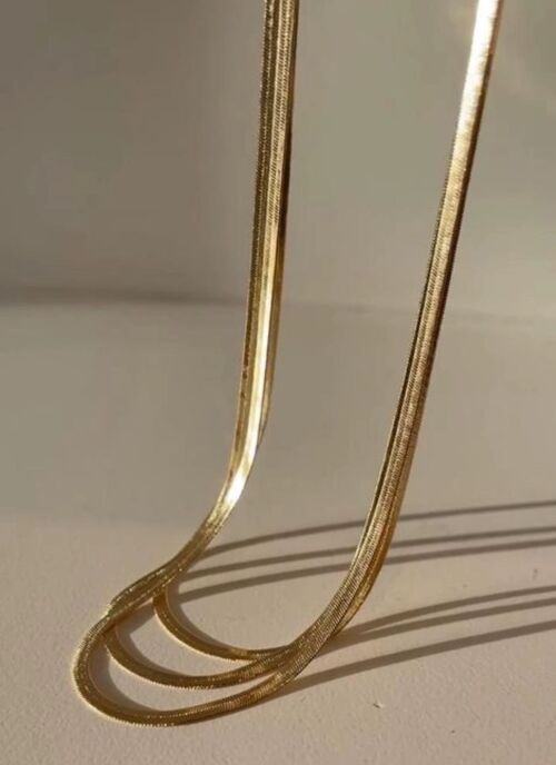 Herringbone chain - 4.2mm width - Gold vermeil and Sterling silver