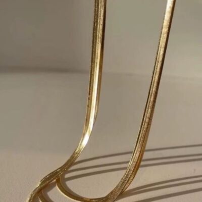 Herringbone chain - 4.2mm width - Gold vermeil and Sterling silver