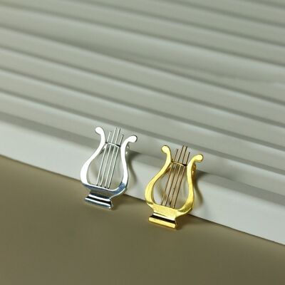 Ägäis - Minimalistische griechische Harfenhalskette - Gold Vermeil und Sterling Silber