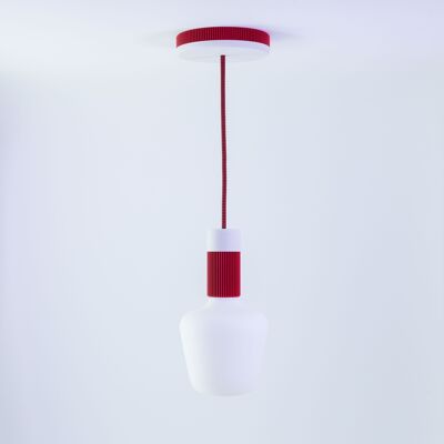 SATI TANGO BLANC - rouge - suspension équipée de K.no.P pour un montage SANS OUTIL sur DCL