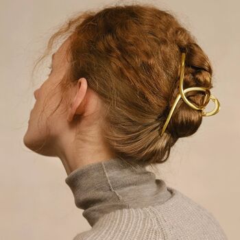 Pinces à cheveux en métal à grandes griffes-Designs minimalistes dorés-3 types 3