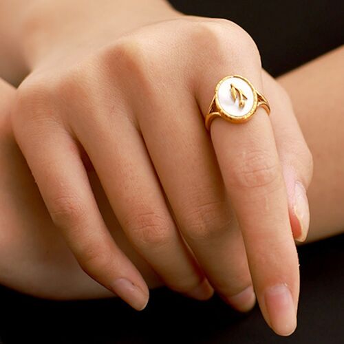 Timeless MOP tulip rings-gold vermeil n sterling silver