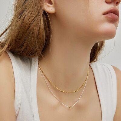 Modern Chic Stacked Necklaces-Gold n Silver