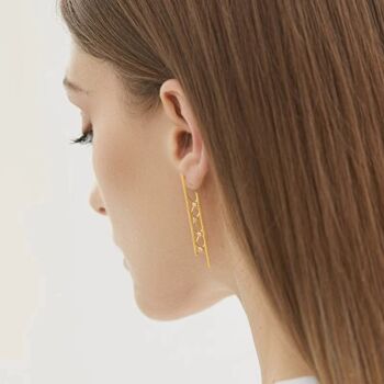 Boucles d’oreilles minimalistes en filet à la palangre-or vermeil n argent sterling 2