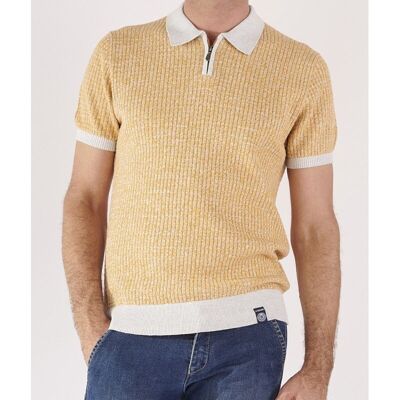 SHORT-SLEEVED ZIP POLO SWEATER