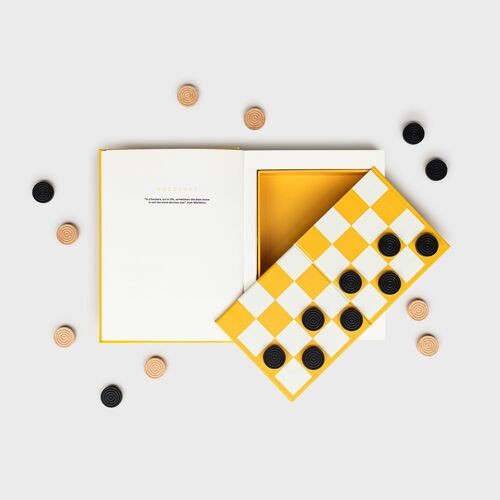 Wooden Checkers Set in a Book (The Game Library)