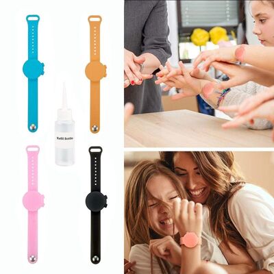 PROTECTBAND: Watch-Shaped Bracelet, Disinfectant Gel Dispenser