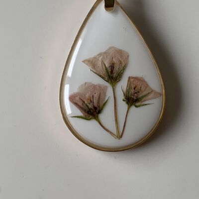 Dried flower resin necklace