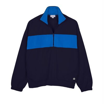 Blue French Disorder unisex polar fleece sweater with zipper
