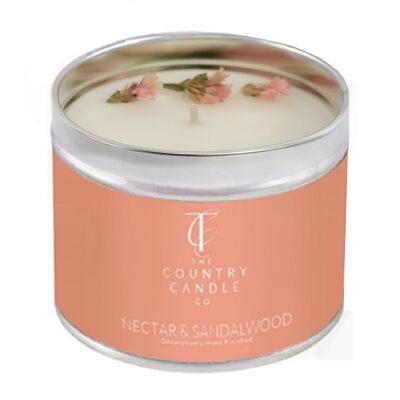 Pastels - Nectar & Sandalwood Tin Candle