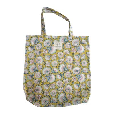 Floral printed cotton tote bag N°47