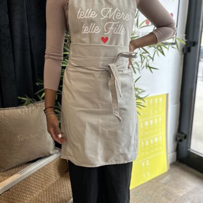 XL gray apron "Like mother like daughter" - Mother's Day