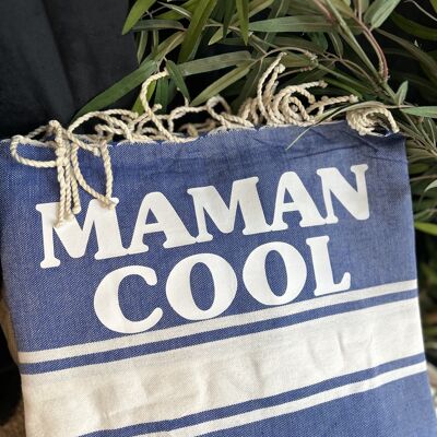 Blaue Fouta „Cool Mom“ – Muttertag