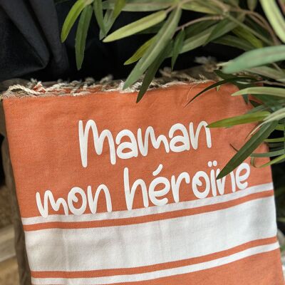 Fouta naranja "Mamá mi heroína" - Día de la Madre