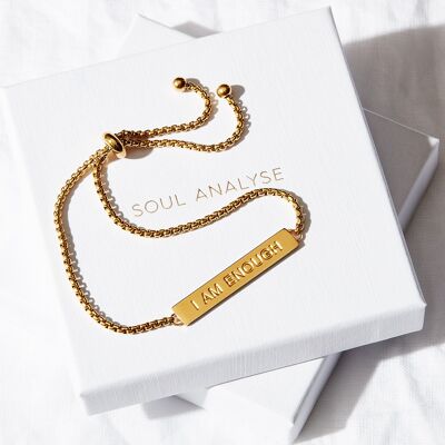 I AM ENOUGH Metal Rope Bracelet – Gold