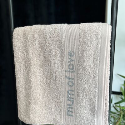Pink towel "Mum of love" - ​​Mother's Day