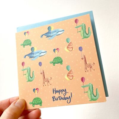 Animal birthday card