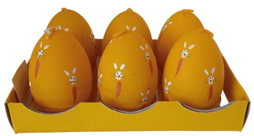 SET OF 6 CANDLES "YELLOW RABBIT CARROT EGGS" IN GIFT PACKAGING DIMENSION: 16x10x6cm (packaging) / 4x5cm (wax) CA-206