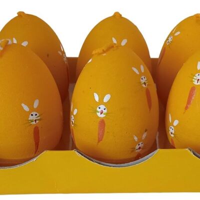SET OF 6 CANDLES "YELLOW RABBIT CARROT EGGS" IN GIFT PACKAGING DIMENSION: 16x10x6cm (packaging) / 4x5cm (wax) CA-206