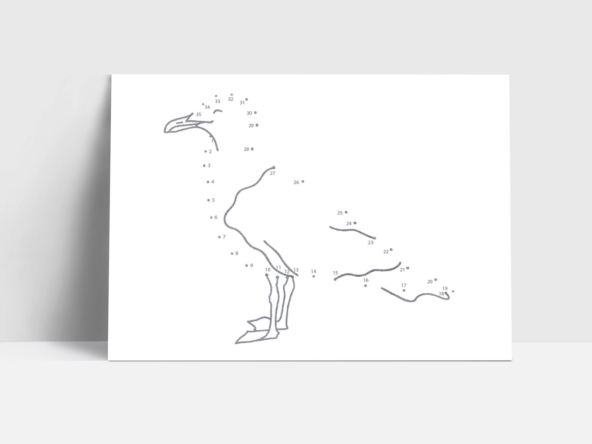 Postkarte, Möwe, Punkt-zu-Punkt-Bild