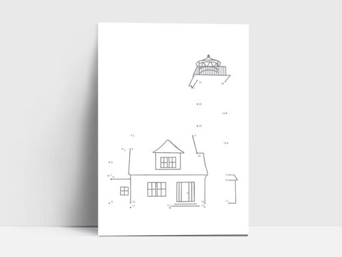 Postkarte, Leuchtturm, Punkt-zu-Punkt-Bild