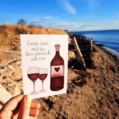 Postcard, wine