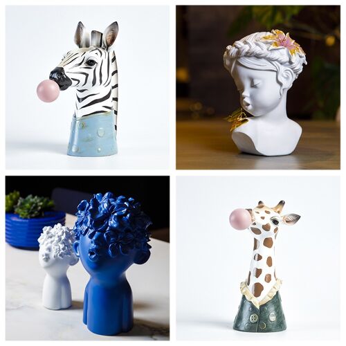 Decor - Sculptures - BEST SELLER BUNDLE #1 - Home Decor - Accent Figurine - Flower Vase