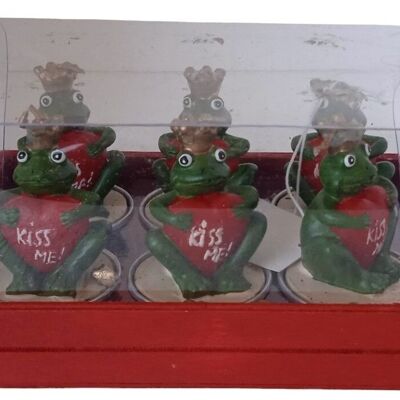 SET OF 6 CANDLES "FROGS" IN WOODEN GIFT BOX DIMENSION: 15x11x7cm (packaging) / 4x6cm (wax) CA-234