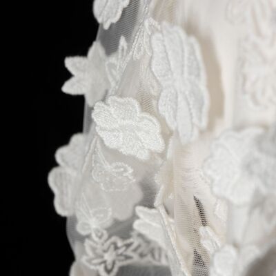 MARGUERITE Clothing Embroidery - White color (sold by the meter)