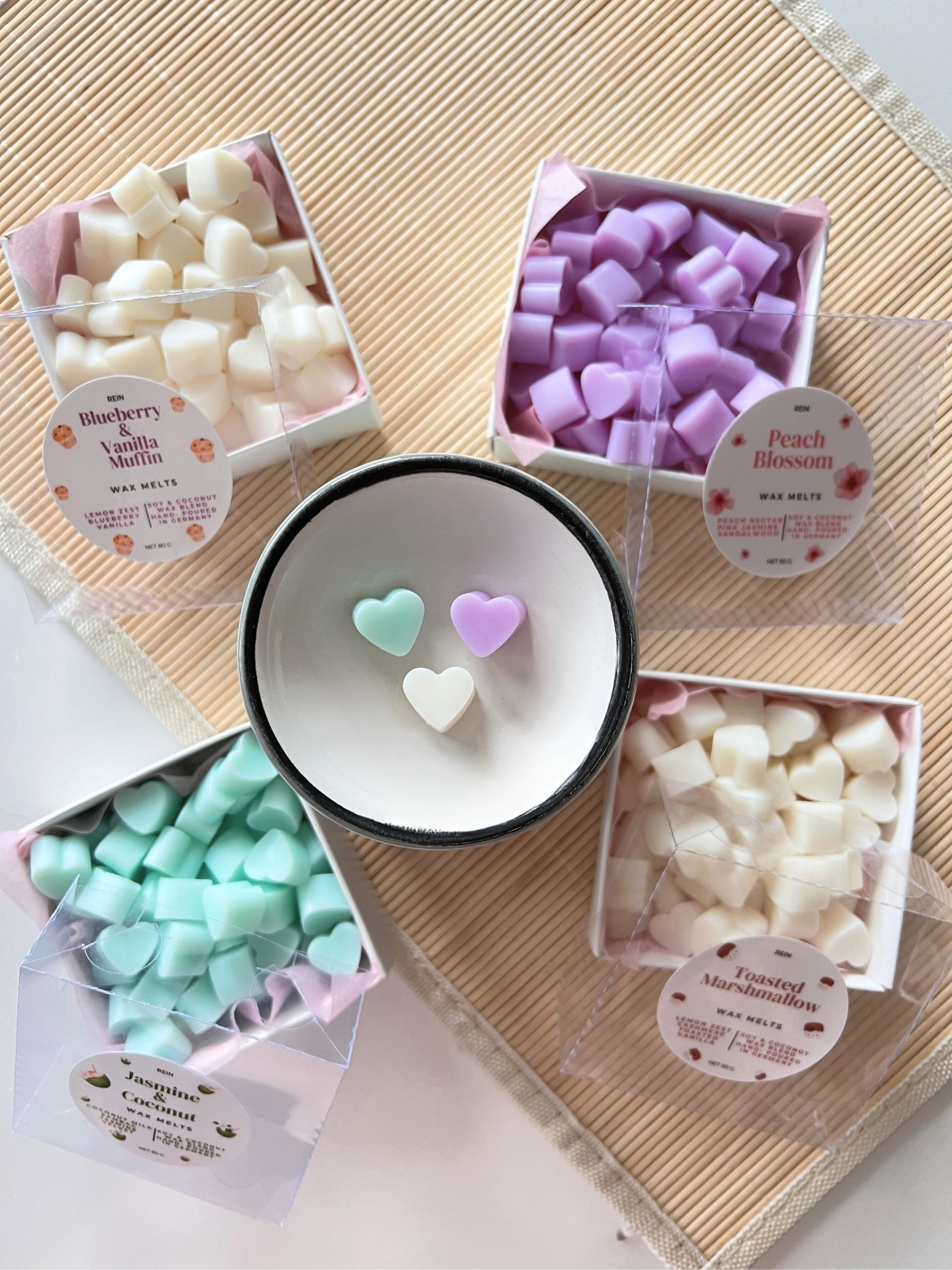 Cera Profumata Cuori Mini Madreperla, Cera di Soia, Vegan, 80 g