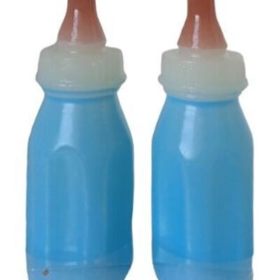 SET OF 2 BLUE "BABY BOTTLE" CANDLES IN GIFT PACKAGING DIMENSION: 4x11cm (packaging) CA-239A