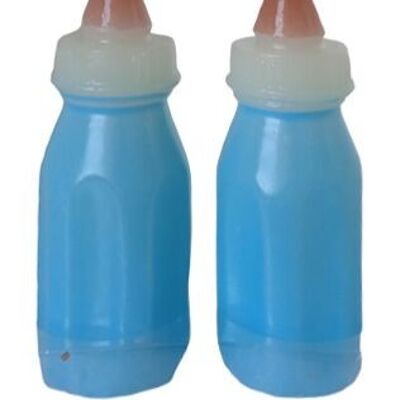SET OF 2 BLUE "BABY BOTTLE" CANDLES IN GIFT PACKAGING DIMENSION: 4x11cm (packaging) CA-239A