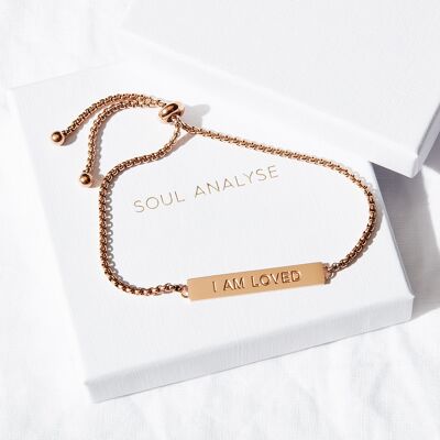 I AM LOVED Metal Rope Bracelet – Rose Gold