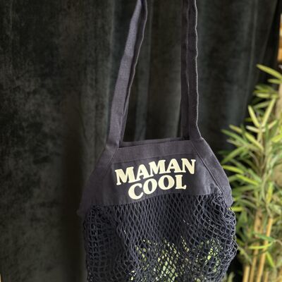 Marineblaue Netztasche „Cool Mom“ – Muttertag