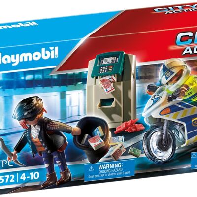 Playmobil 70572 - Policier Avec Moto et Voleur