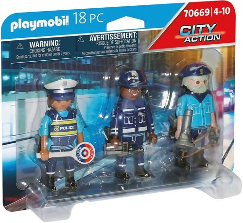 Playmobil 70669 - Équipe De 3 Policiers