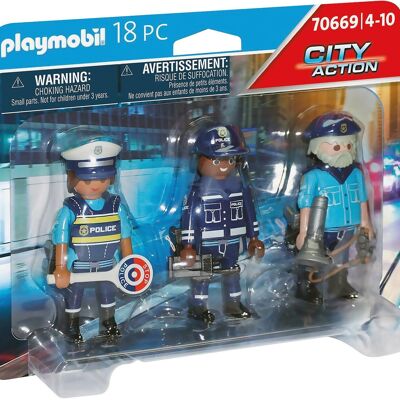 Playmobil 70669 - Squadra di 3 agenti di polizia