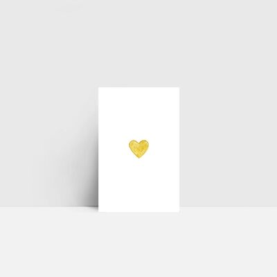 Mini carte, coeur doré