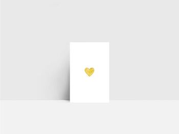 Mini carte, coeur doré