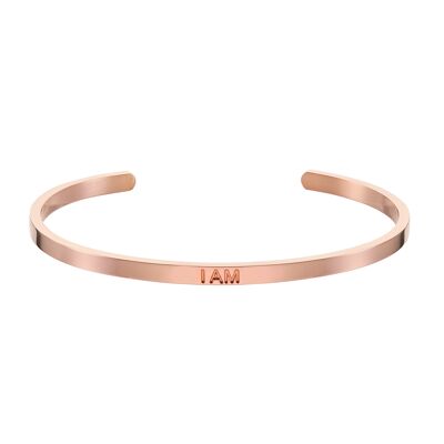 Bracciale con affermazione I AM (oro rosa)