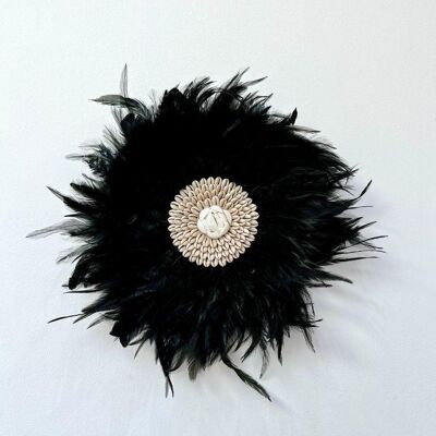 Shelly - Jujuhat Plumes noires et Coquillages 30cm