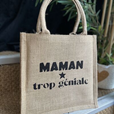 Jute tote bag "Mom is so awesome" - Mother's Day