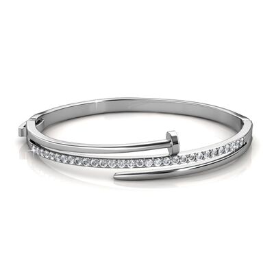 Pulsera de uñas con nudos - Plata y cristal